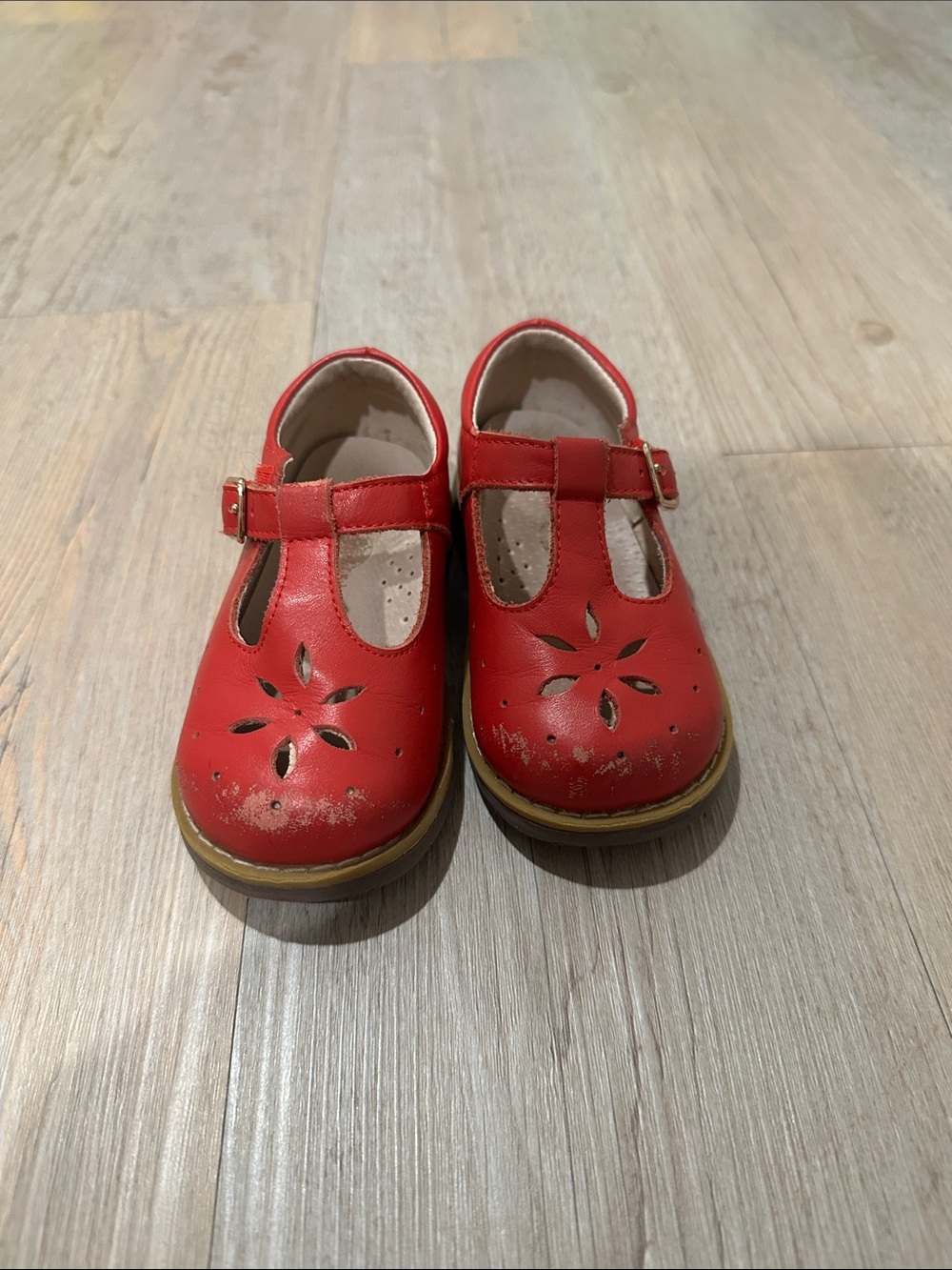 Kids Red T-Strap Mary Jane Shoes